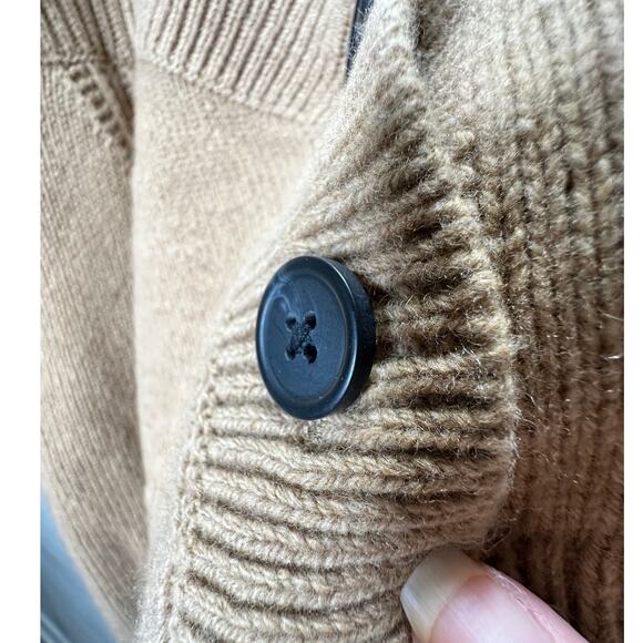 Intermix Beige Rumi Cold Shoulder V-Neck Button Cardigan P - Picture 10 of 16